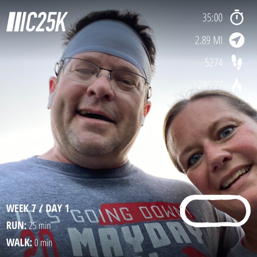 Just finished week 7 day 1 of #C25K with @c25kfree #everymomentcounts #run #running #health #fitness #couchto5.   Down 72 LBS combined!