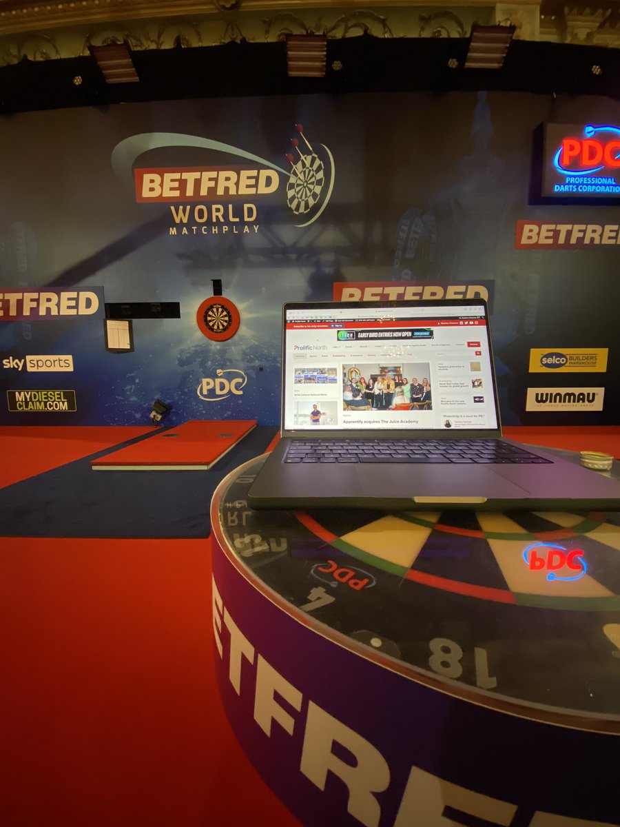 New office.... Bit of darts, bit of media news, bit of fish and chips.
<a href="/ProlificNorth/">Prolific North</a> <a href="/39pictures/">39 Pictures ltd</a>