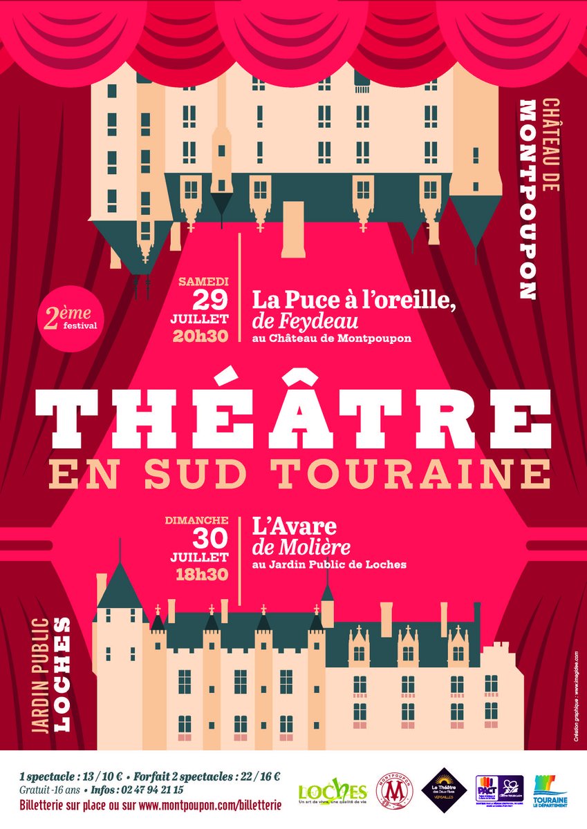 Montpoupon's tweet photo. 🎭 Les 29 et 30 juillet, Montpoupon et la ville de Loches vous convient à la 2e édition du Festival de Théâtre en Sud Touraine.
✨+ d'infos et réservations ici : https://t.co/Y0tDXwnslt https://t.co/FIHfGntofC