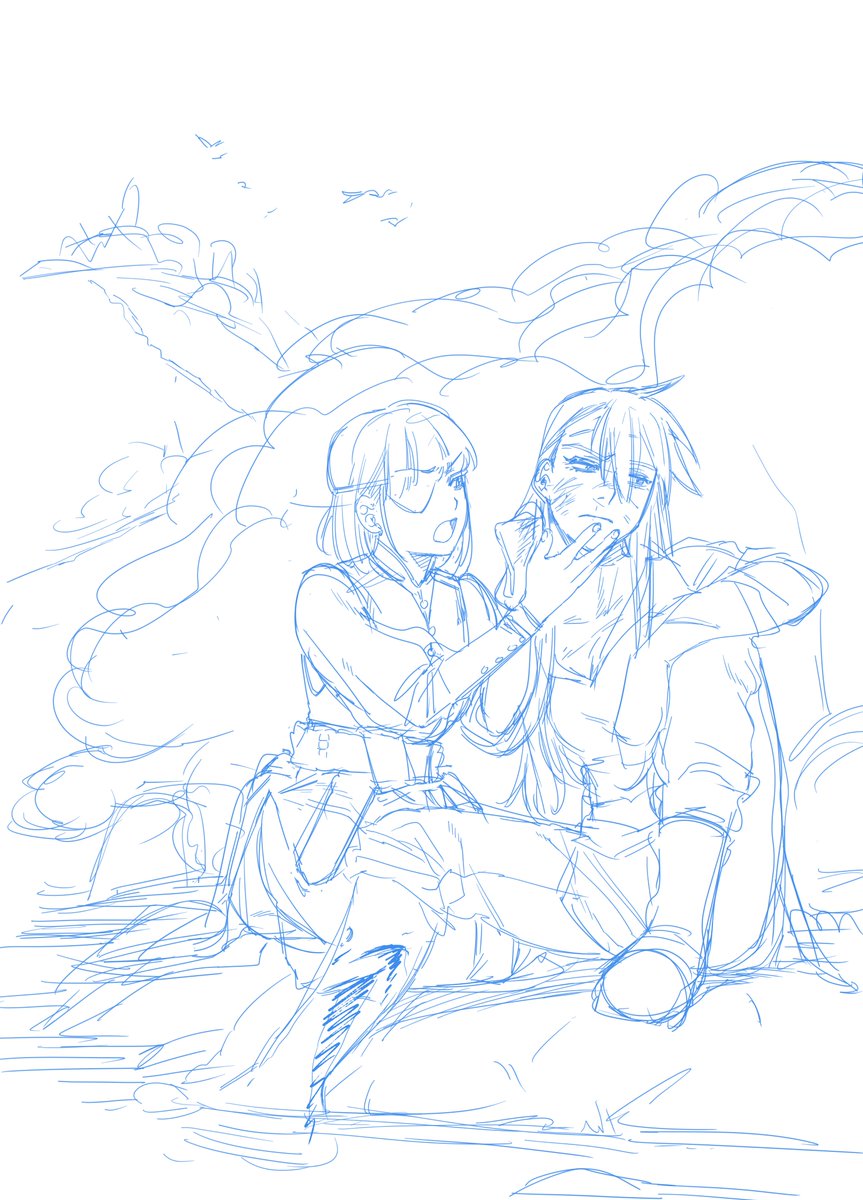 まおあくそういえば過去に下書き描いたまま放置してる絵があった 