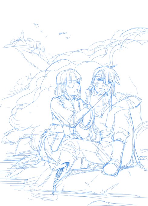 まおあくそういえば過去に下書き描いたまま放置してる絵があった 