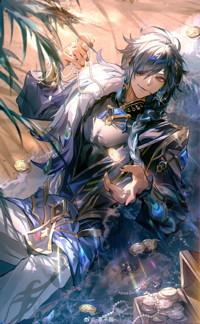 wet peacock🌹
author：-灰不醒-
#ガイア #Kaeya #GenshinImpact #原神