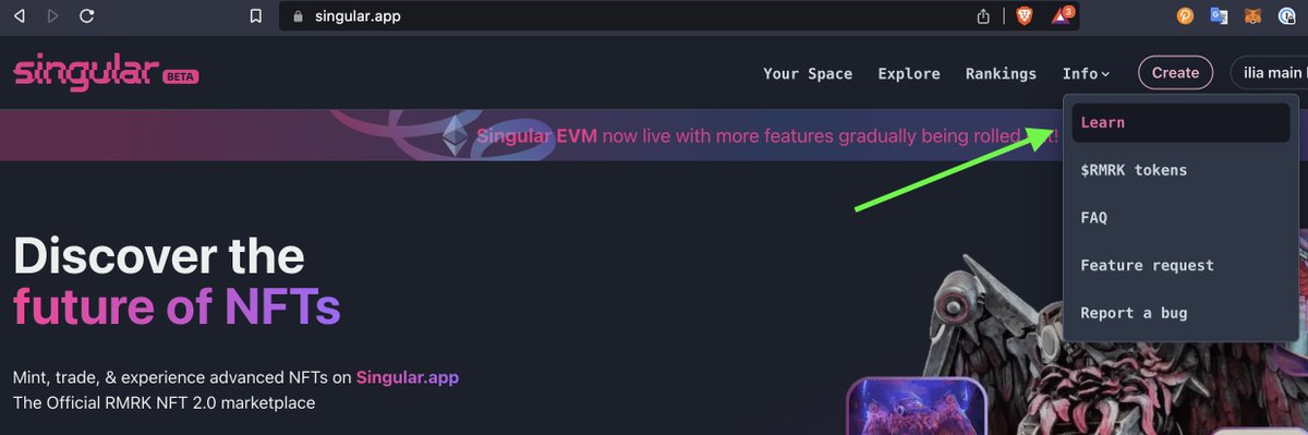 SingularRMRK's tweet image. Ready to use Singular? Not yet?

Well, we just released a new learning guide to help you go through all the steps. 

Check under info or go directly to learn.singular.app 

Making everything easier! 

#NFTMarketplace #nfttutorial #tutorial #NFTmagic #learning