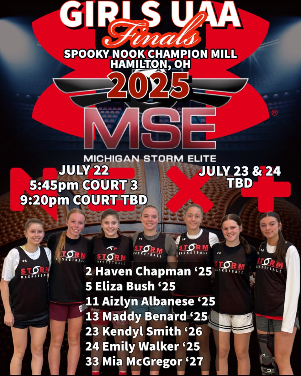 Final tournament of the summer GUAA finals. Coaches come check us out. We have some talented girls on team. @stormAAU @LBInsider @wadesworld32 @UANextGHoops @HavenChapman_2 @elizareneebush @AizlynAlbanese @maddybenard1 @KendylSmith3 Emily walker @Miamcgregor33