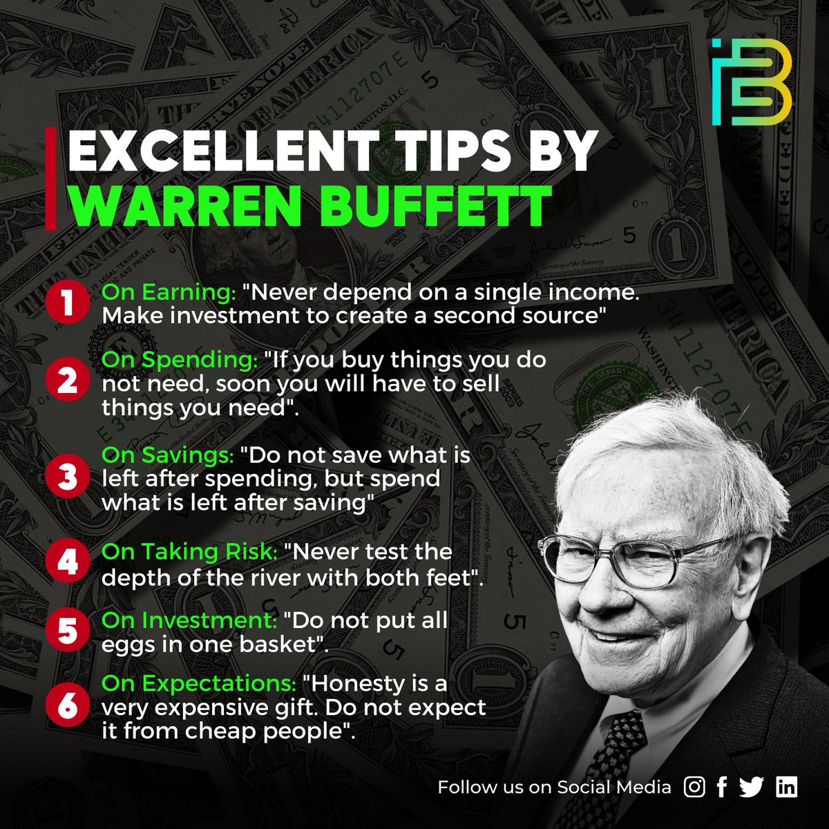 Excellent Tips by Warren Buffett.
#Barteum #backtesting #trading #AI #investing #finance #stocks #tradingstrategies #tradercommunity #tradingstrategies #algorithmictrading #AutomatedTrading #TradingAutomation #QuantitativeTrading #QuantTrading #TradingAlgorithms #tradingsystems