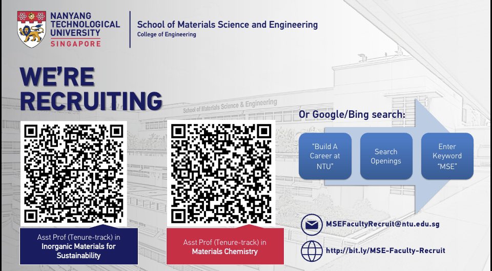 We have two openings for tenure track assistant professors in materials science and engineering.