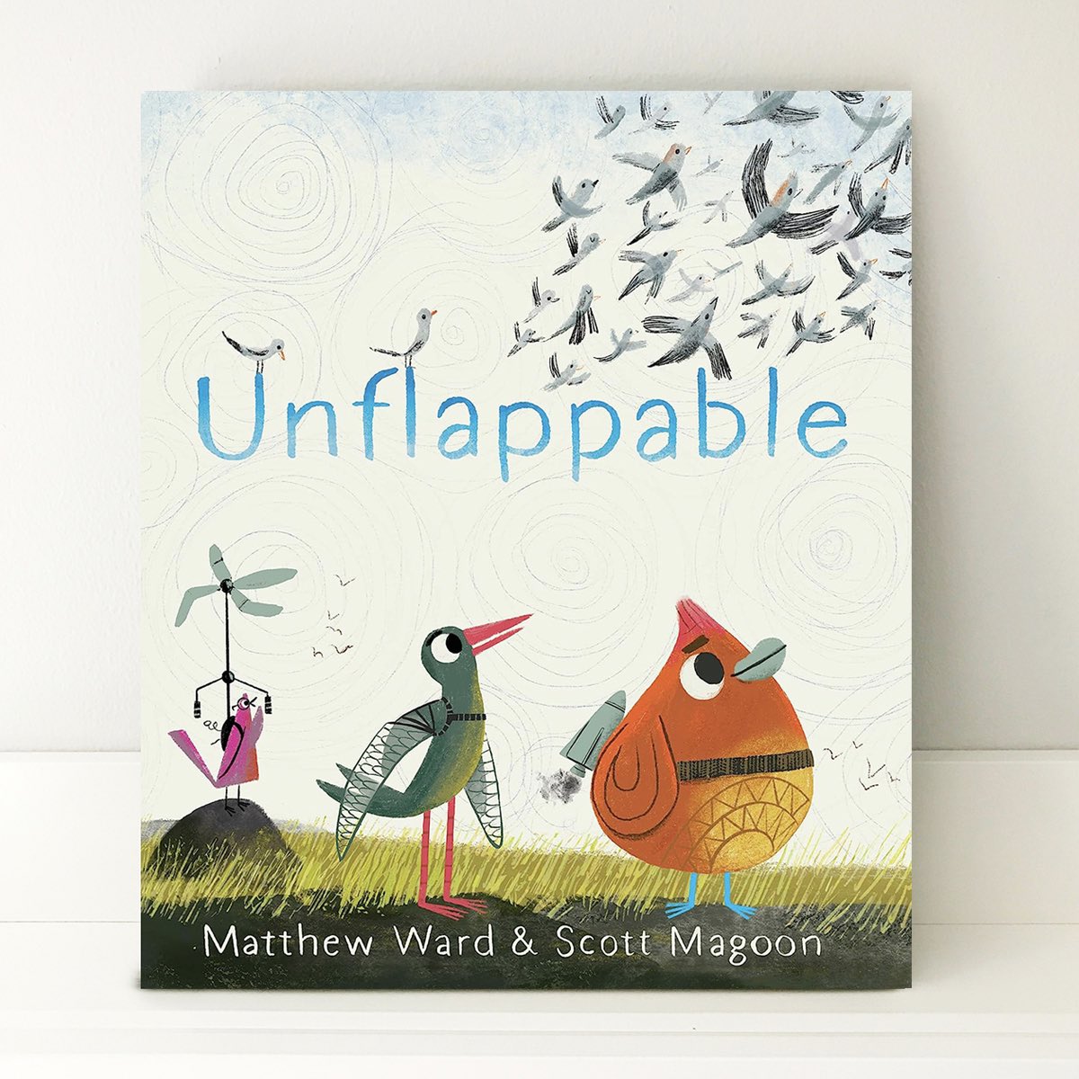 smagoon's tweet image. Cover Reveal! Here it is gang, it’s UNFLAPPABLE by @mattwardwords, me &amp;amp; the team @clarionbooks 
 
UNFLAPPABLE takes wing 10.17.23 but you can pre-order today via link in bio. 

Thanks!

#powerofyet #kidlitart #kidlitbirds #kidlit #procreateart @harperkids @rodeenliterary