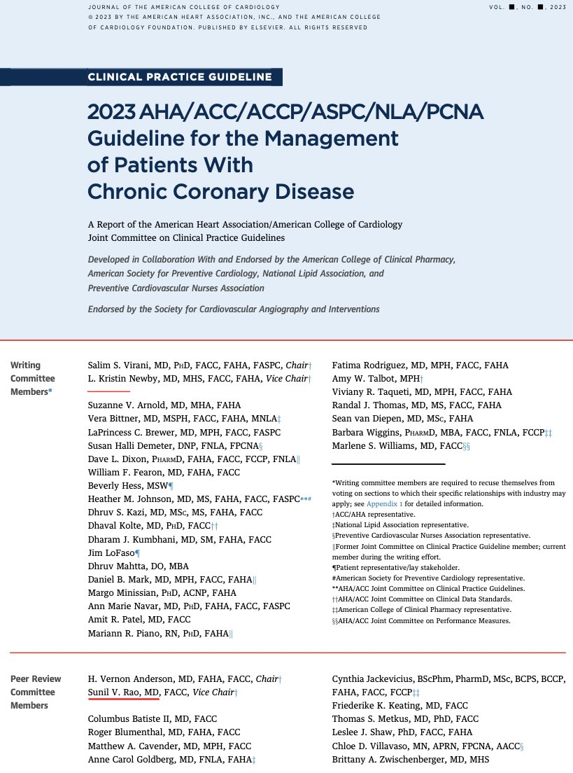 Top 🔟 Take-Home Points🧵 👇2023 #Guideline for the Management of Patients with Chronic Coronary Disease #CCD 🫀@American_Heart @ACCinTouch @CircAHA @JACCJournals bit.ly/3pYiU0i bit.ly/44wBKL9