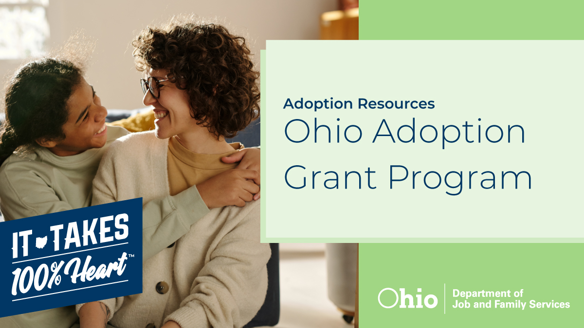 The Ohio Adoption Grant Program (OAGP) is a grant that allows eligible adoptive families to apply for a one-time support payment per adopted child. See if you qualify to apply for the OAGP here: AdoptionGrant.ohio.gov  #AdoptInOhio