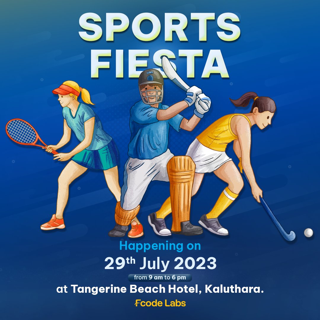 FcodeLabsLive's tweet image. Save the date! Fcode Labs is gearing up for the second Sports Fiesta on July 29th at Tangerine Beach Hotel, Kaluthara. Get ready for a day of sports, excitement, and camaraderie. See you all there! 🏆🎊
#FcodeLabs #LifeatFcode #FcodeSportsFiesta