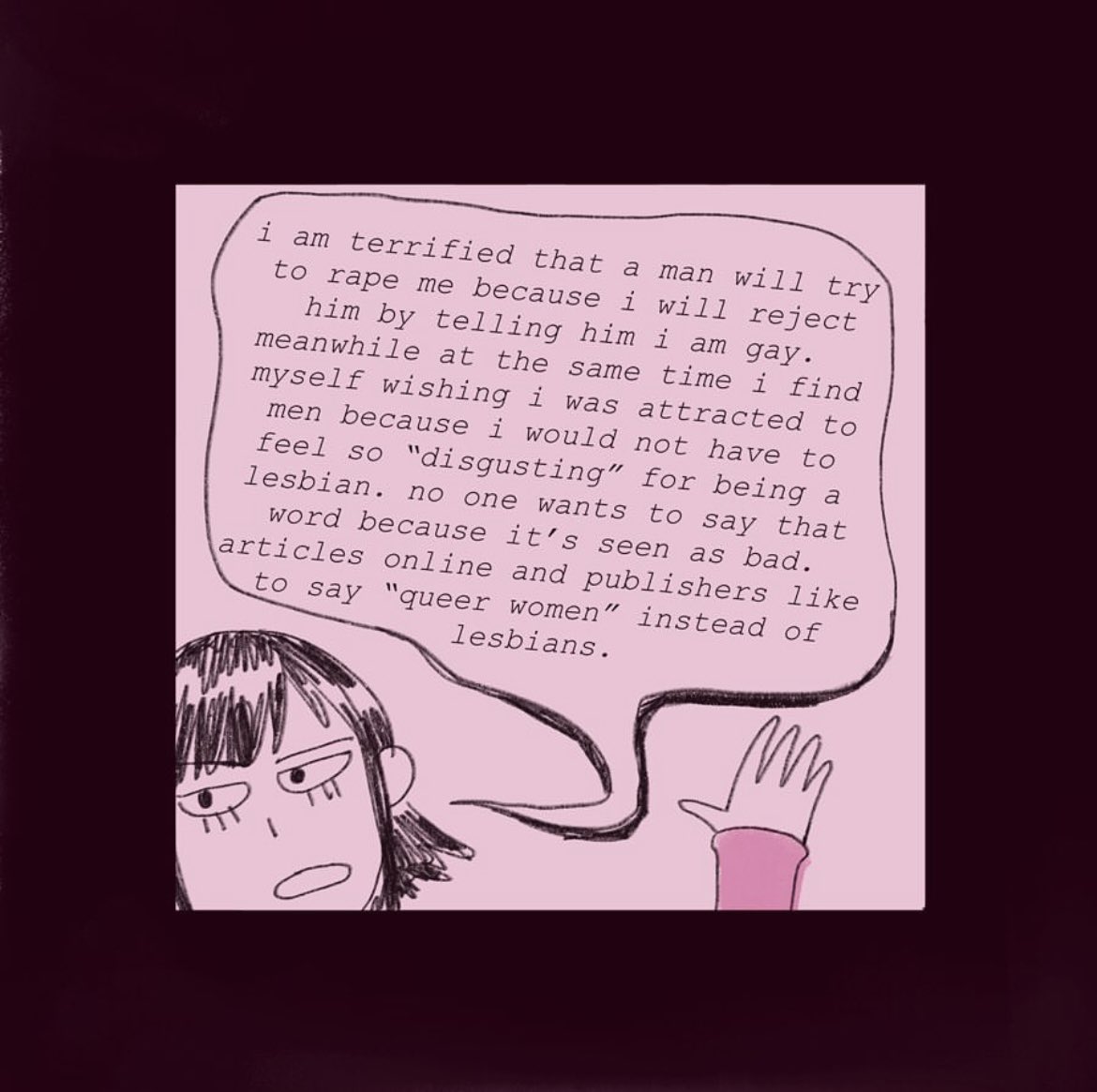 a short comic i made in 2020 about my lesbian identity
