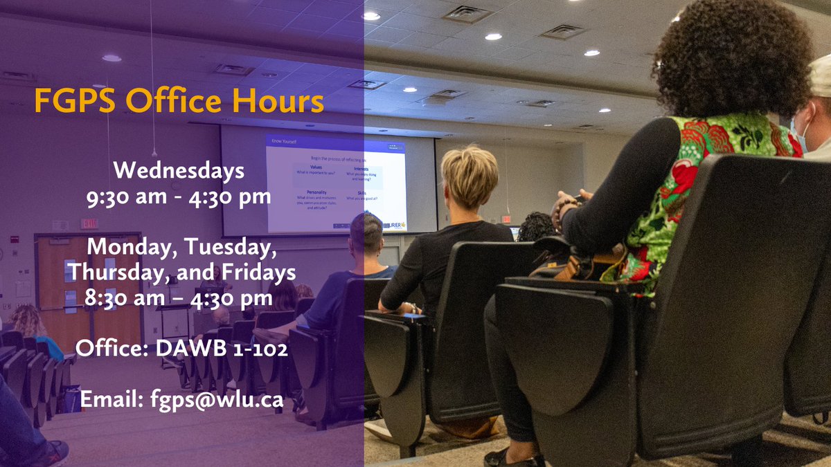 Laurier FGPS (@lauriergrad) on Twitter photo From enrolment management, scholarships, student records, and financial support. FGPS is here to help you from beginning to end in your graduate student journey.
Contact us today by emailing fgps@wlu.ca if you have any questions or would like to chat with a member of our team. From enrolment management, scholarships, student records, and financial support. FGPS is here to help you from beginning to end in your graduate student journey.
Contact us today by emailing fgps@wlu.ca if you have any questions or would like to chat with a member of our team.