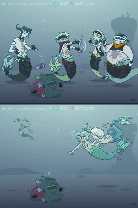 Loose screws part 3🐠🧯 Read the comic on #WEBTOON: https://webtoons.com/en/challenge/the-little-trashmaid /list?title_no=300138 #thelittletrashmaid #trashmaid #mermaid #savetheplanet