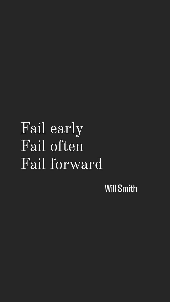 Fear of failure makes us miss out on essential learning opportunities. Failing is a part of the journey to learning and becoming our best. The  faster you try, the faster you fail and the faster you learn something that would be your strength as one moves forward.