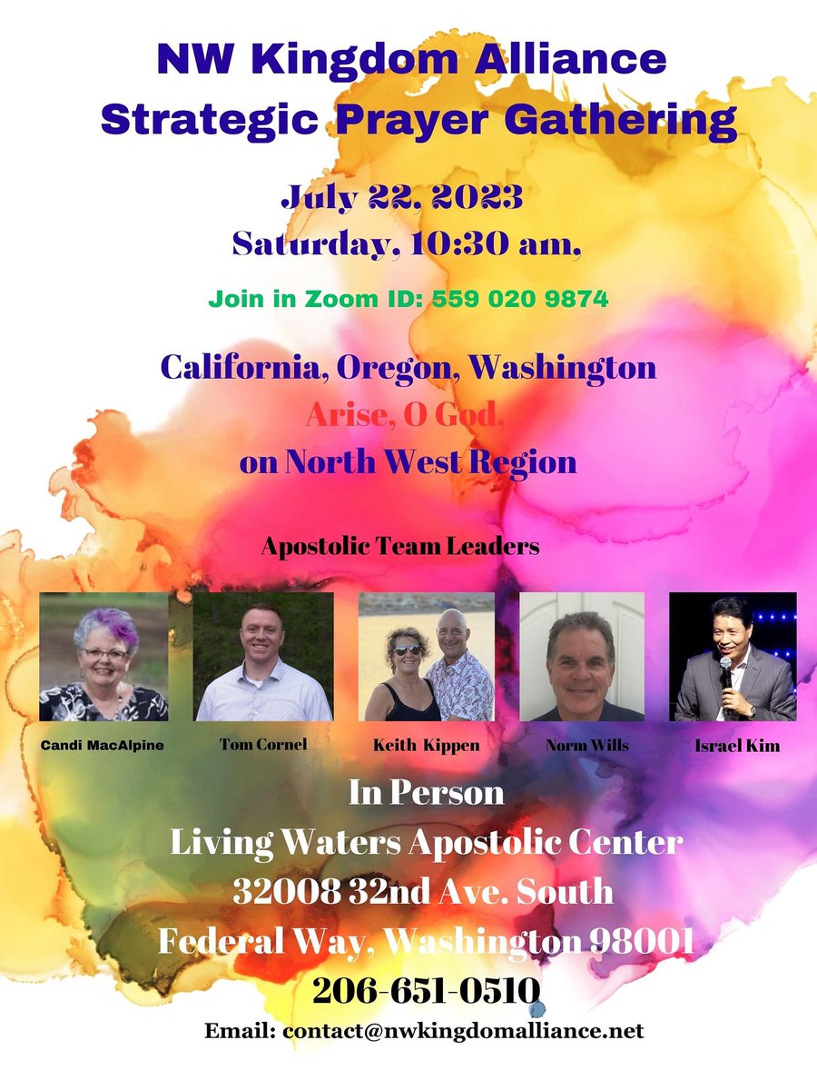 ICALeaders's tweet photo. Apostle  Israel Kim invites you to Join Strategic Prayer Gathering in person or  zoom. This Saturday, July 22 - see image for details. https://t.co/mBzFYHYmcO