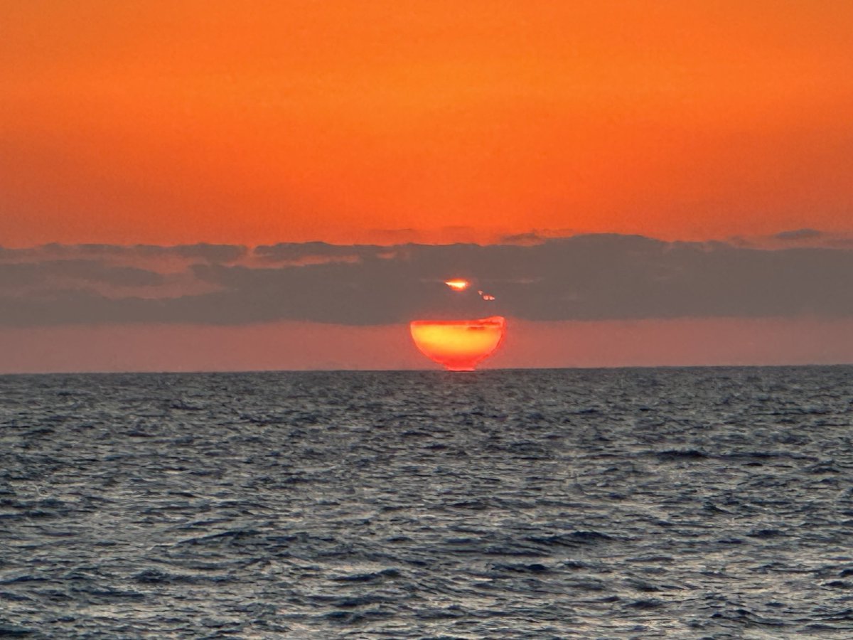 I love west coasts;  watching sunset was a daily thing when I was a child.  I am still amazed watching the colors and seeing the sun dip in the water #sunset