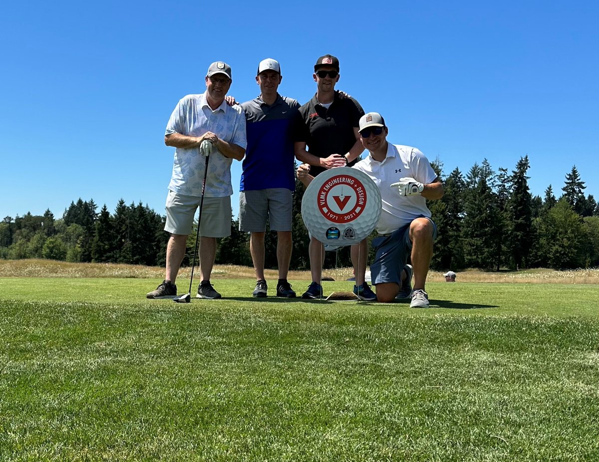 VLMKdesign's tweet photo. VLMK was a hole sponsor at the Structural Engineers Association of Oregon (SEAO) / OACI golf tournament this week. Team VLMK was Kevin Kaplan, Ken Rust, Colby Anderson and Tony Jenkins, PE. It was a beautiful day to be on the course at Pumpkin Ridge Golf Course. https://t.co/4aHEFpaVo6