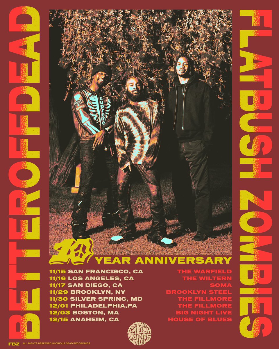 BETTEROFFDEAD ANNIVERSARY SHOWS. TIX ONSALE EVERYWHERE NOW. WHO COPPED? thegloriousdead.com/pages/tour