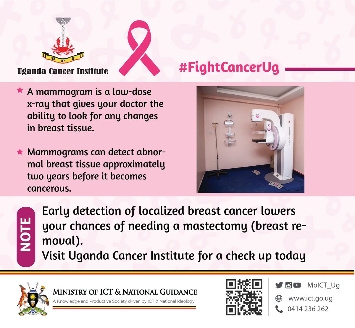 Early diagnosis of cancer focuses on detecting symptomatic patients as early as possible so they have the best chance for successful treatment. #FightCancerUg @MinofHealthUG @GovUganda @HealthUg @MoICT_Ug @DMU_Uganda