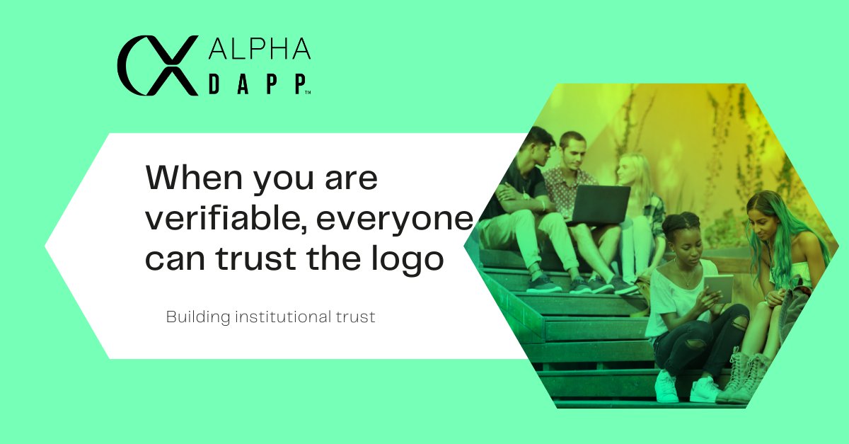 AlphaDapp's tweet photo. When you are verifiable, everyone can trust the logo
See how you can build institutional trust at https://t.co/Jp2V7viMZG today! #Dapp #trust #blockchain https://t.co/sf9OfrOysk
