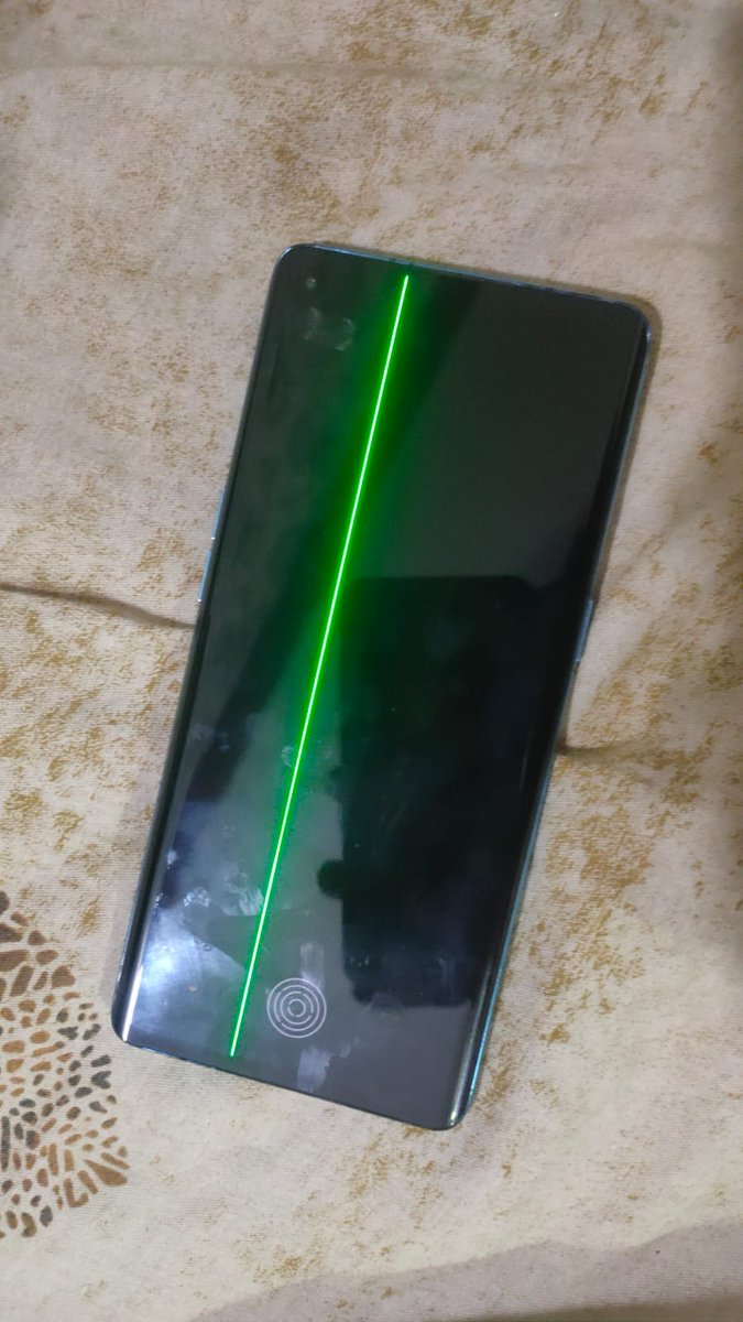 I am oppo reno 5 pro user and today  suddenly automatically a green line appears on my screen,how can I fix it now? @OPPOCareIN #opporeno5pro