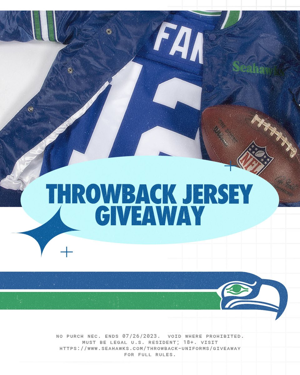RT @Seahawks: A Throwback jersey giveaway for the @12s . #Sweepstakes
Learn more: https://t.co/YLwCm1XJGY https://t.co/h48bcPGrr8