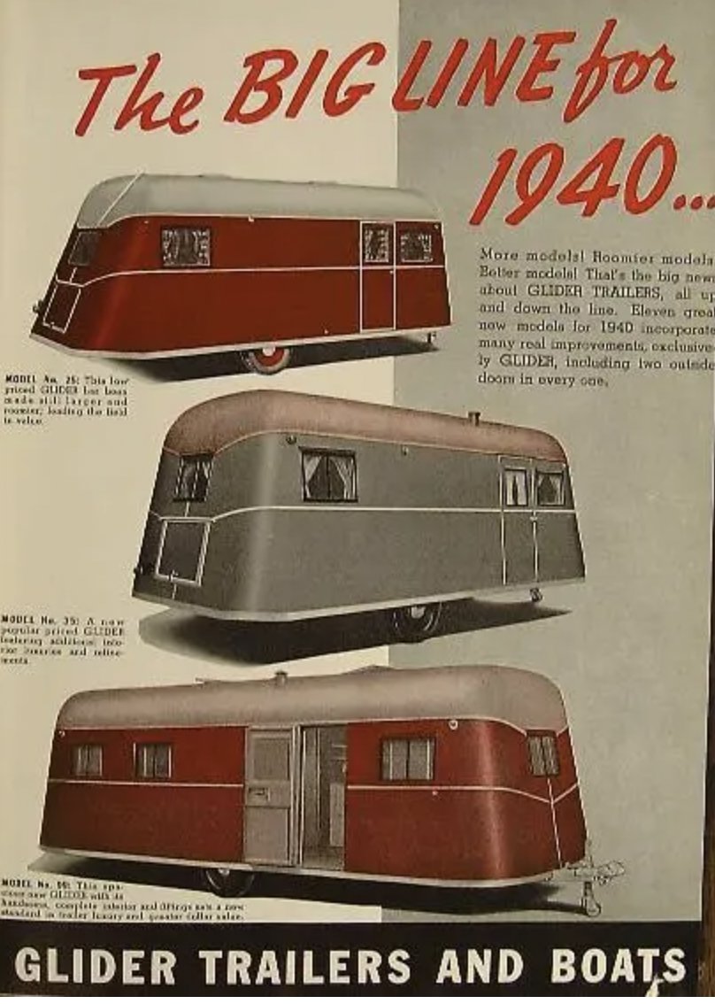 tomscamperland's tweet photo. #FlashbackFriday | Glider Trailer Company-Founded in 1932 and they originally called their trailers “Handy Homes” https://t.co/Z1byJy7emv