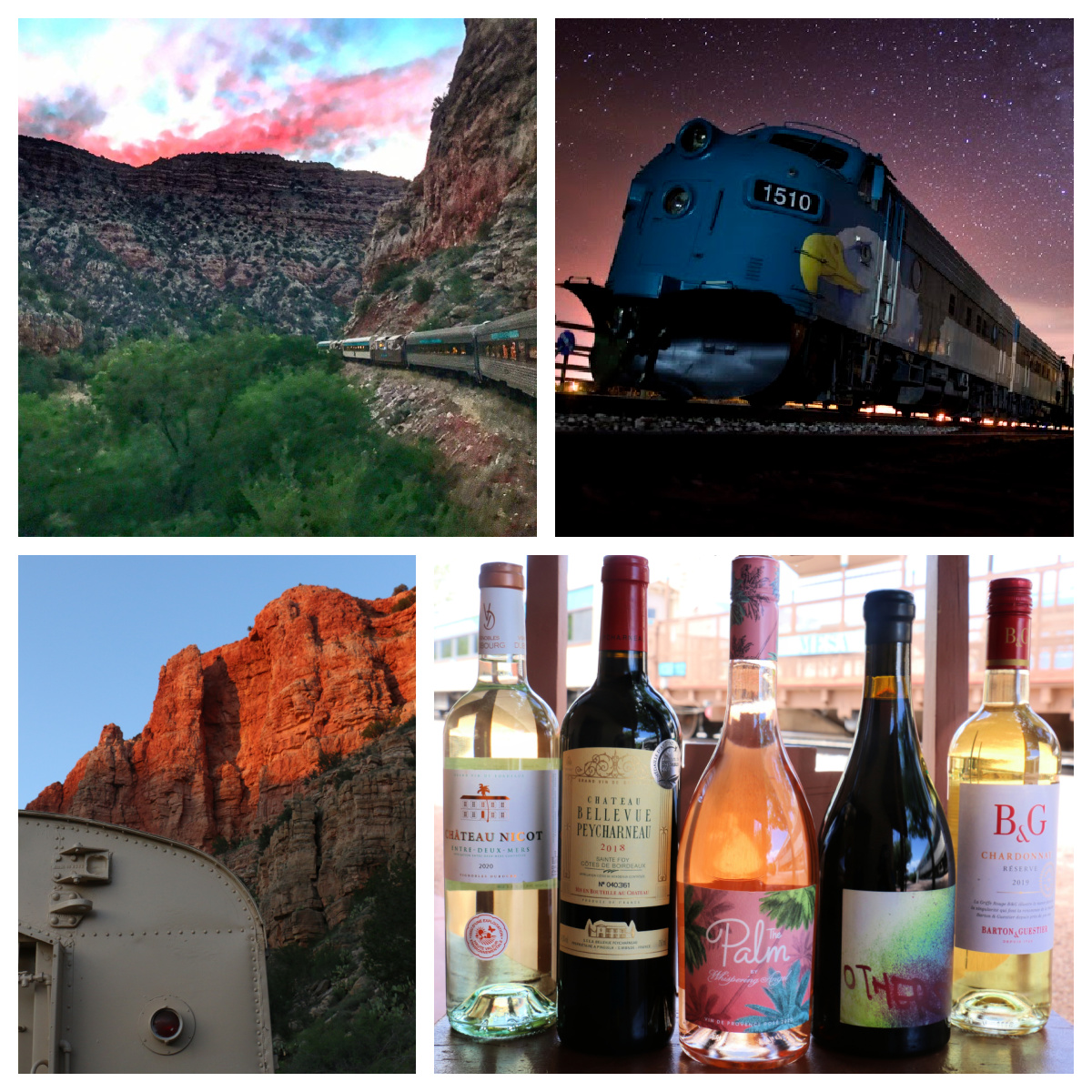 VerdeCanyonRail's tweet photo. Starlight rides every Sat. night in the summer travel the canyon during cooling temperatures of the early evening, sunset, starlight and moon rise. On Aug 19 and Sept 2, optional event upgrades are available for the popular #wine-tasting #GrapeTrainEscape. https://t.co/aHJGUH3Cl3 https://t.co/irRICvQEkQ