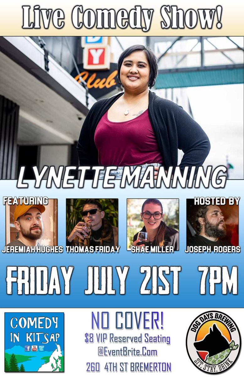 Tonight (7/21) Live Comedy Show at Dog Days Brewery in Bremerton at 7pm!! 

See you there!

#Comedy #ComedyInKitsap #SupportLocalComedy #Bremerton