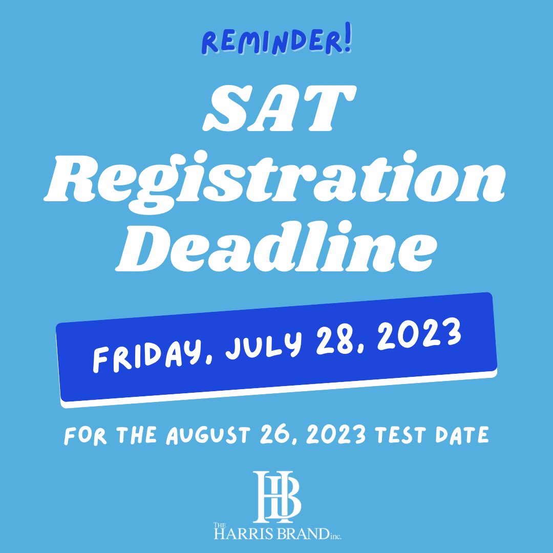 Planning on applying to a school in the U.S?

Well this is your reminder that the deadline to register for the August 26th SAT is next Friday, one week away!

THB offers one on one or group tutoring for the SAT with certified tutors that will assure your success.