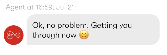 At <a href="/virginmedia/">Virgin Media ❤️</a> "now" and a bloody smiley face means at least an hour!! been waiting to leave since 11:21am this morning not funny now!!