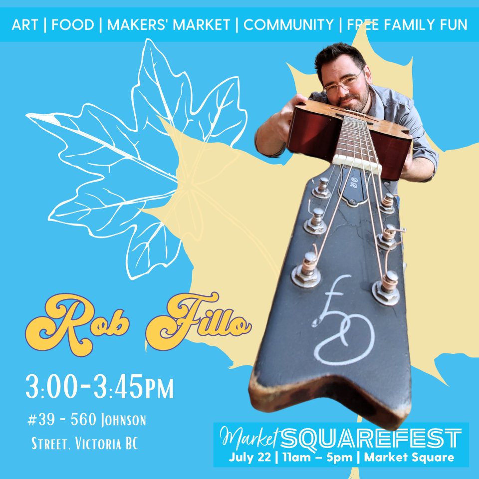 Tomorrow I'll be performing at @marketsquare in Victoria for Market Square Fest. It runs from 11-5pm and my music set will be from 3:00-3:45pm.   #Victoriabc #marketsquare #marketsquarefest #yyjevents #downtownvictoria #yyj #music #yyjmusic #robfillo