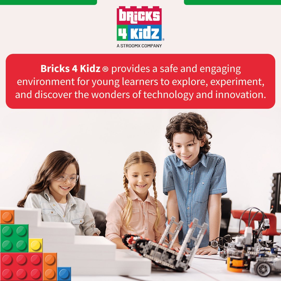 Explore, experiment & discover with #Bricks4Kidz! 🚀 We offer a safe, engaging environment for young learners to embrace the wonders of technology & innovation. Ignite their curiosity & creativity with hands-on fun! #STEAM #Education #Innovation #Tech