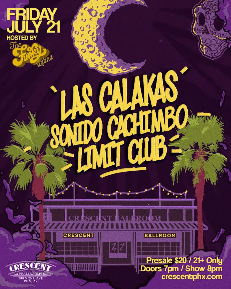 FunkyLatina's tweet photo. I’m hosting the @LasCalakas show tonight at Crescent Ballroom! Grab your tickets 🎟️ and meet me on the dance floor 🪩

#LasCalakas #Phoenix #DTPhx #FunkyLatina #CumbiaFusion https://t.co/Dl6ZOrdl6R