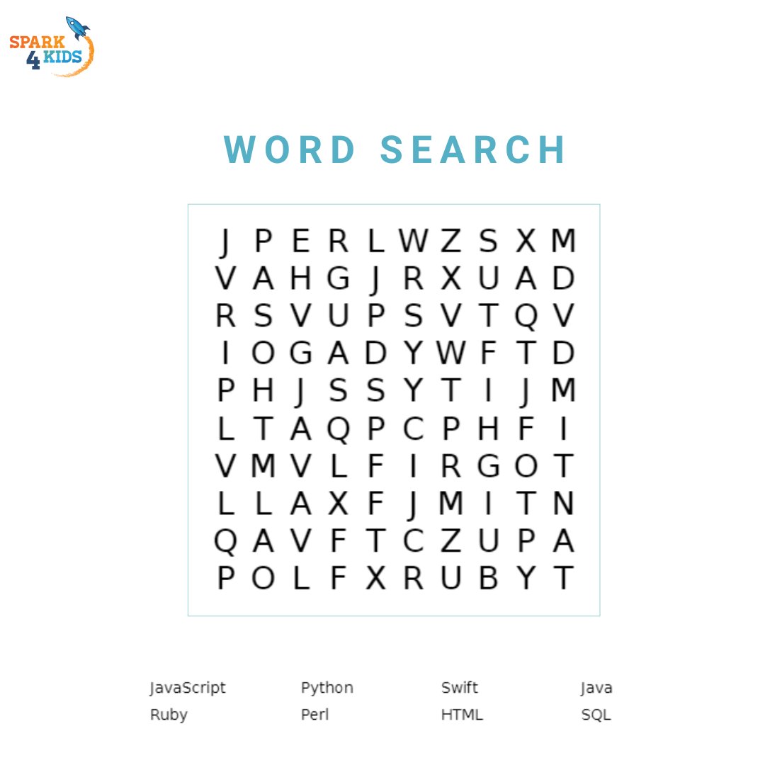 Spark4Kids's tweet image. How many words were you able to get? Let us know! 

#Spark4kids #CodingforKids #CodingSkills #LearnToCode #KidsLearnCoding