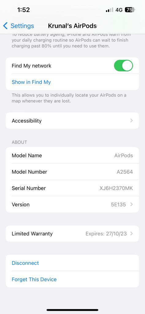 YDVRajesh12's tweet photo. Hey @amazonIN, I just purchased apple airpods gen 3 on prime days Order I'd 406-2634816-6670710. When I sync airpods to my device it's shows warranty is upto Oct 2023 only but warranty should be start with purchased date so could you check whether I got already used product. https://t.co/MxxICS200a