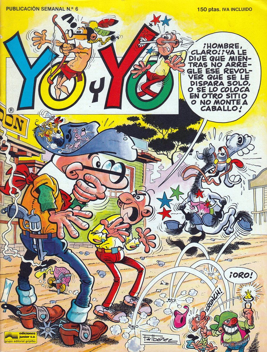 lewstringer's tweet photo. When I heard the great Spanish cartoonist Francisco Ibañez died last week I didn't think I was familiar with his work... but now I remember when holidaying in Majorca in the late '80s I bought these comics just because I loved his art. Fantastic! #franciscoibáñez #Spanishcomics https://t.co/0H0Y1Gklq0