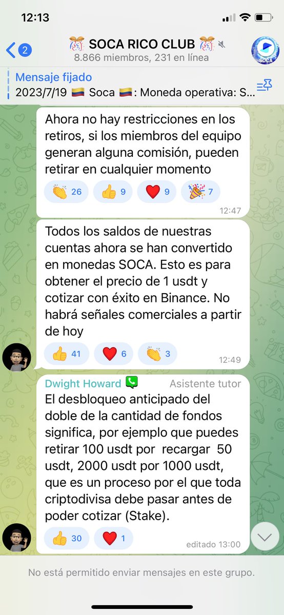 TrademktE's tweet photo. #Solain #Soca quiere seguir estafando. Cambiaron todos los USDT A Socas y se quedarán congeladas por 1 mes, pero!!! Si quiere retirar debes hacer una recarga 😂🤡. Por ahí dicen que en Solain ya se transfirieron todo el dinero. Pilas! No seguir poniendo dinero. https://t.co/5Qf3Bfqxue