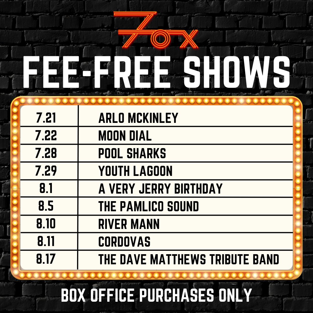 foxtheatreco's tweet photo. 🚨 FEE-FREE tickets for select shows at The Fox! 

Head over to the Fox Box Office or the Boulder Theater Box Office to purchase a ticket to any of these shows listed FEE-FREE.

Go grab your FEE-FREE tickets now! 🎟️ https://t.co/6Stq8aAMal