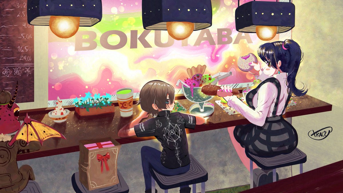 Xkaly0's tweet image. Ichikawa Kyoutaro and Yamada Anna from "The dangers in my heart" I didn't expect I'd like this series as much as I did.

P.D: I used Glaze on this image, I'm still happy about how much faster it is and the watermarking is less noticeable as well.