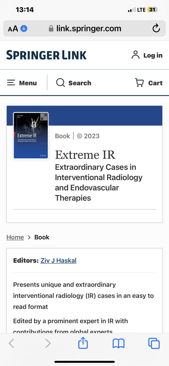 EXTREME IR-- The Book is Finally Out! The ultimate IR/Endovascular Coffee Table Book.101 spectacular cases, 100s's of authors, &gt;300 pages. And: priced Low so you get it *print-- e book page-flipping is just not as good. #IRAD  <a href="/JVIRmedia/">JVIR</a> link.springer.com/book/10.1007/9…