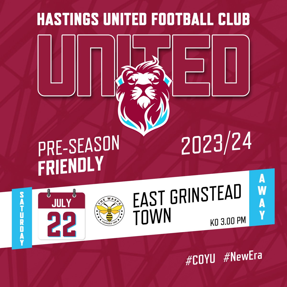 Hastings United FC on Twitter "𝗧𝗢𝗠𝗢𝗥𝗥𝗢𝗪 ⚽️ 📅 Sat 22nd July ⏰ 300pm