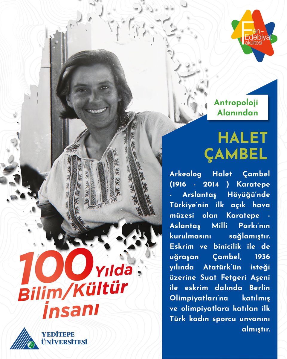 Fen-Edebiyat Fakültesi Cumhuriyetin 100. Yılı Etkinlikleri "100 Yılda 100 Bilim/Kültür İnsanı" 1. HALET ÇAMBEL (1916-2014)