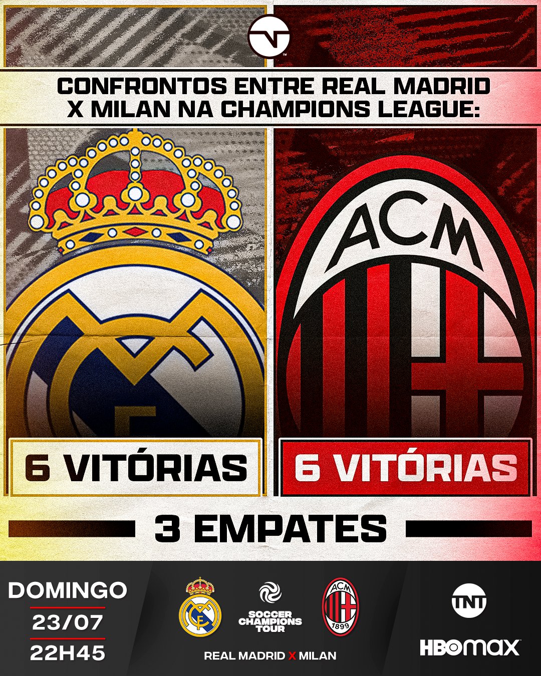 TNT Sports BR on X: SEGUE O LÍDER, PAI! 🔥⚪ O Real Madrid DOBROU o número de títulos do Milan, segundo colocado no ranking de maiores campeões da Champions League! Vai demorar