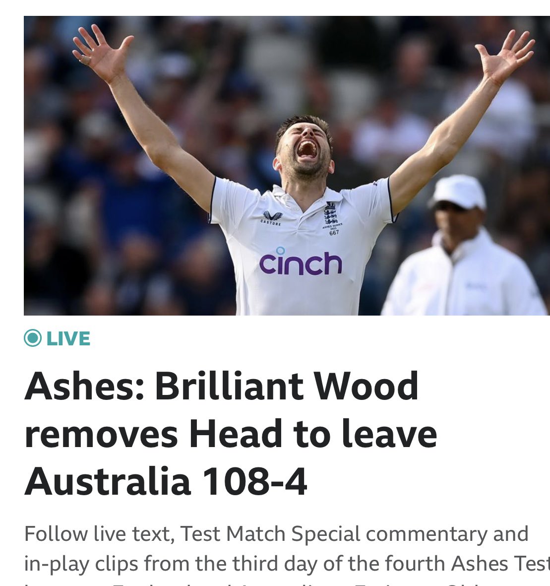 Headline of the day from @BBCSport