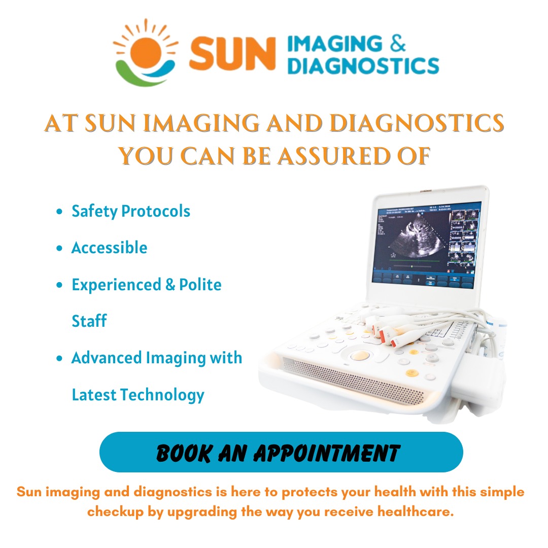 🔬 Discover Unmatched Diagnostic Services at Sun Imaging and Diagnostics! 🔬.
#SunImagingAndDiagnostics #BestDiagnostics #AdvancedTechnology #PrecisionHealthcare #ExpertTechnicians #TrustedResults #PatientFirst #HealthWellness #ReliableInsights #HealthCareYouCanTrust #CaringFor