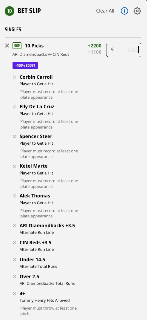 rogwilerson's tweet photo. @DKSportsbook Draftkings MLB stepped up same game parlay SGP boost https://t.co/PA1UPnFsYh
