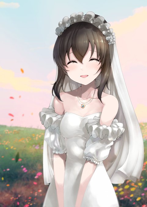 「breasts wedding dress」 illustration images(Latest)