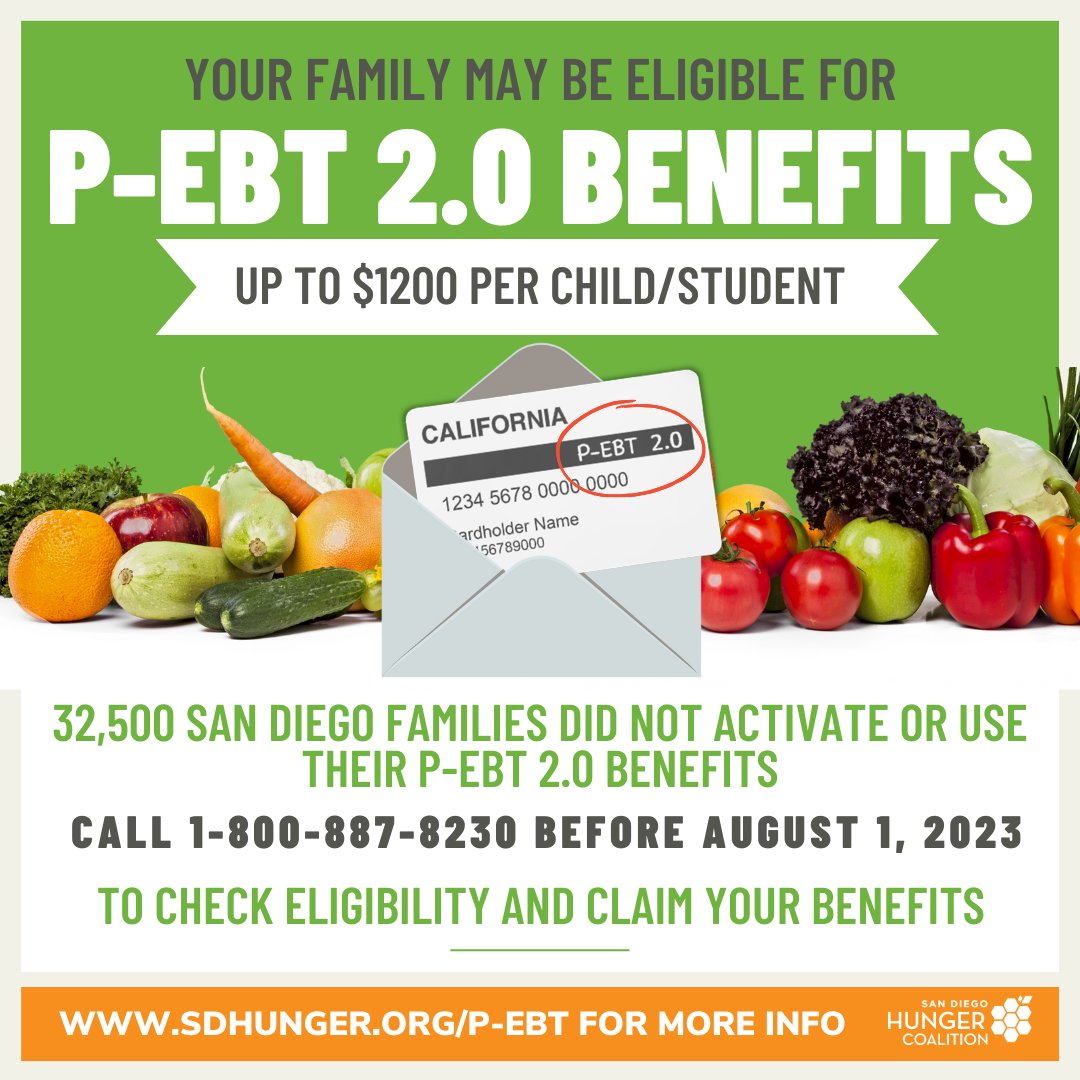 CHWorks's tweet image. Please share with your networks! / ¡Por favor compartan con sus contactos! 📣

Learn more and donate at sdhunger.org/p-ebt
Para conocer más y donar visite sandiegohungercoalition.org/pebtespanol

Credit: @SDHungerCo 
#HungerFreeSD #FeedingFutures

Visit sandiegohungercoalition.org/p-ebt for details.