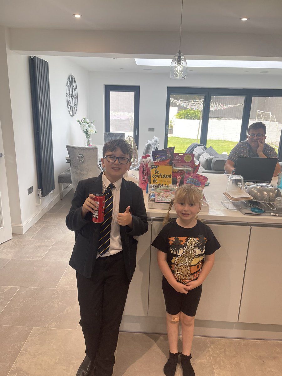 Reception and year 7 done. Thank you to all the teachers and staff at <a href="/InisReception/">INIS Reception</a> <a href="/Huxlow/">Huxlow</a> for all your support with our two! They’ve both done so well and really flourished.  Have a wonderful restful summer and we’ll see <a href="/INISYear1/">INIS Year 1</a> and year 8 in sept! 🎉😎👏